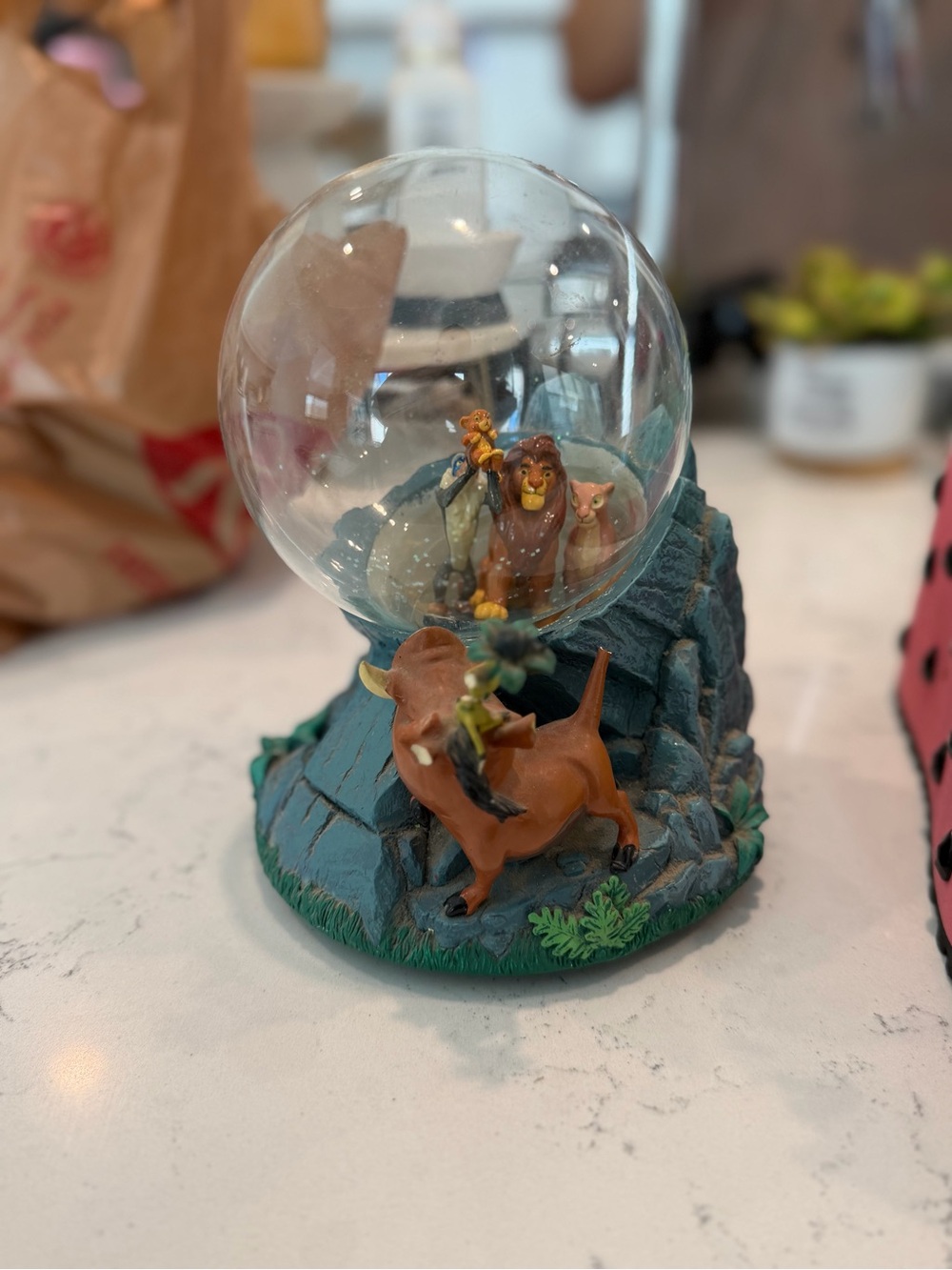 Lion King Snow Globe Figurine with Timon, Pumbaa and Simba